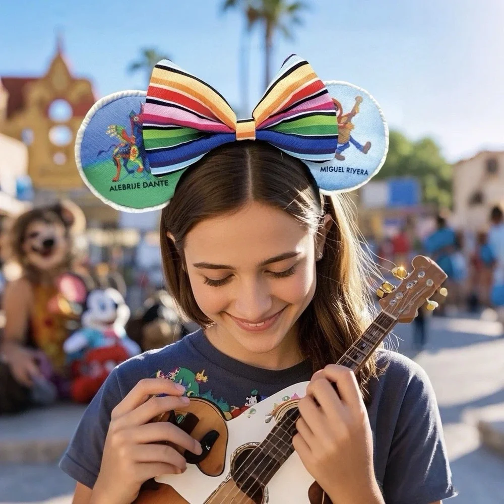 Disney~ Pixar Coco Miguel Rivera & Alebrije Dante Minnie Mouse Bow Ears Headband